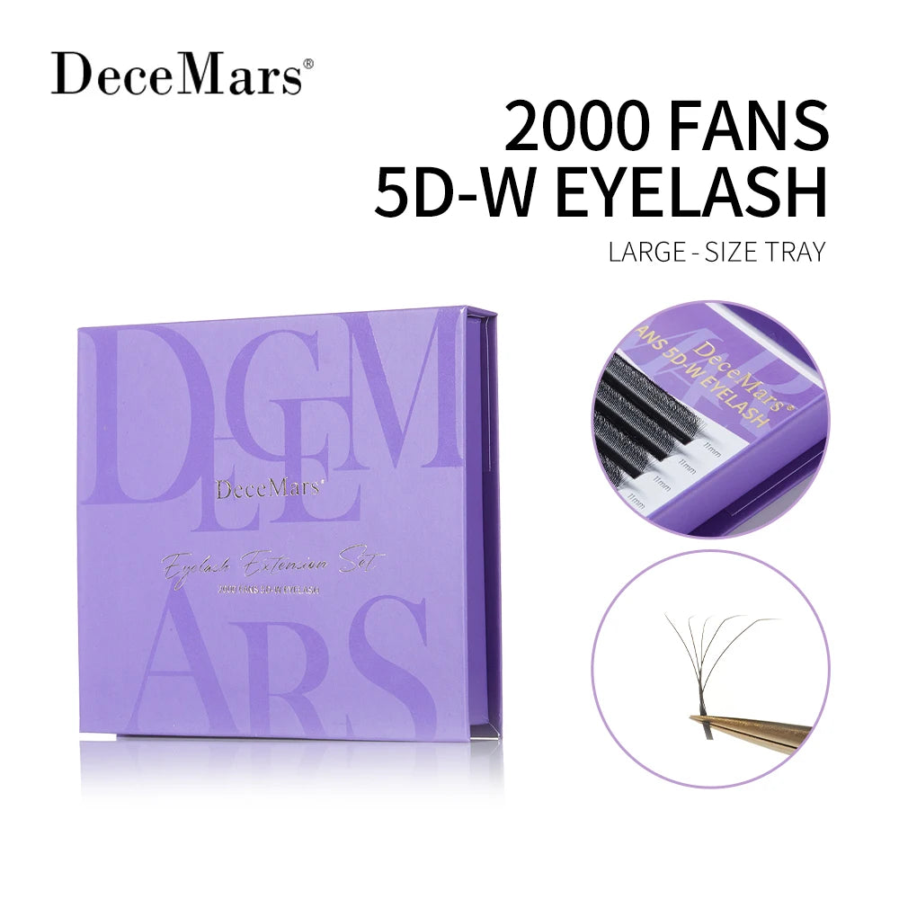 DeceMars 3D–6D Eyelash Extension Tray – Large Volume Individual Lash Extensions for Professional Use