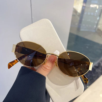 Fashion Oval Retro Sunglasses for Women – Classic Metal UV400 Goggles, High-Quality Outdoor Eyewear for Men & Women