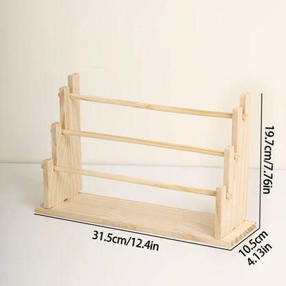 Solid Wood Hair Accessory Organizer - 2 to 5 Layer Desktop Jewelry & Hair Tie Stand