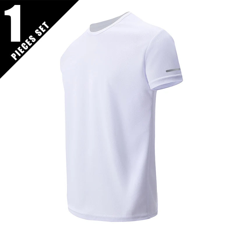 Men’s Summer Quick-Dry Sports T-Shirt – Printed Short Sleeve Loose Fit Athletic Running & Fitness Top for Teens and Adults