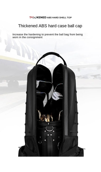 PGM Golf Aviation Bag – Hard Shell Anti-Collision Travel Bag with Roller Skating Belt, Men & Women, HKB014