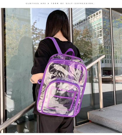 Transparent Shoulder Bag | Unisex Large Capacity Waterproof Multifunctional Backpack for Men & Women