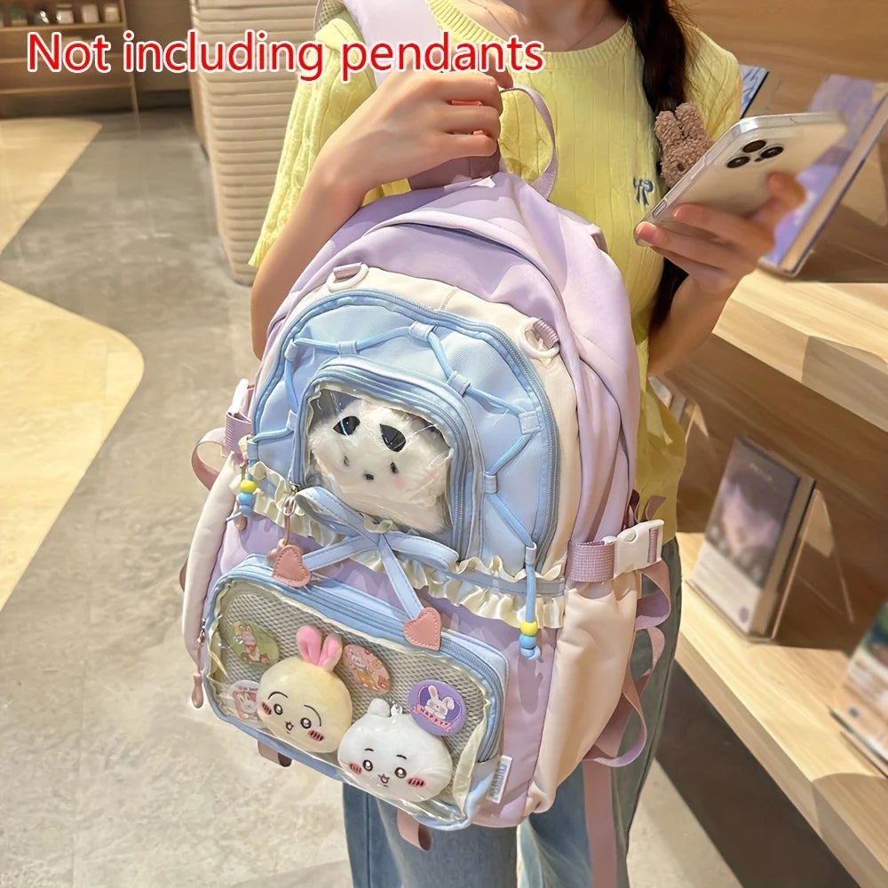 Women’s 2-Piece Backpack Set – Cute Lace Lightweight School Bag, Fashion Back-to-School Bookbag for Girls