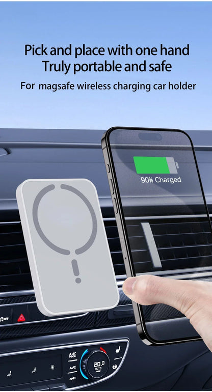 100W Magnetic Wireless Car Charger & Air Outlet Phone Holder — Fast Charging Station for iPhone 16/15/14/13/12 Pro Max