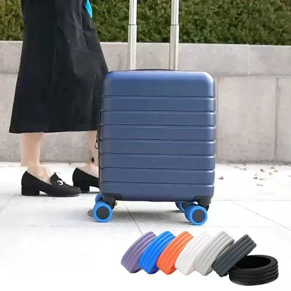 Silicone Caster Wheel Protectors for Luggage - Travel Suitcase Noise-Reducing Wheel Guards, Accessory Covers