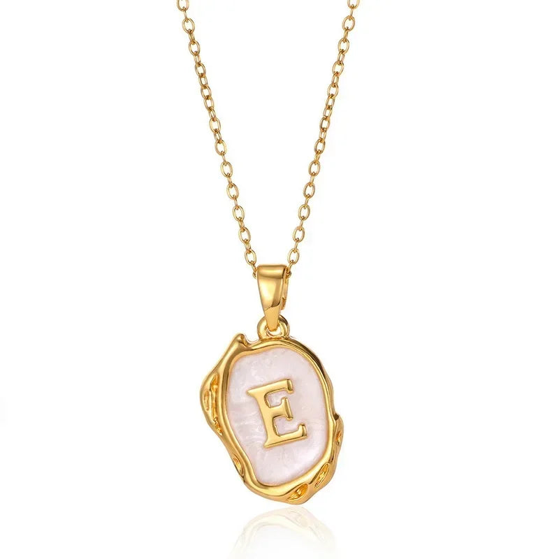 Y2K Stainless Steel Drip Oil Alphabet Necklace – A-Z Initials Pendant for Women & Men, Aesthetic Jewelry Gift