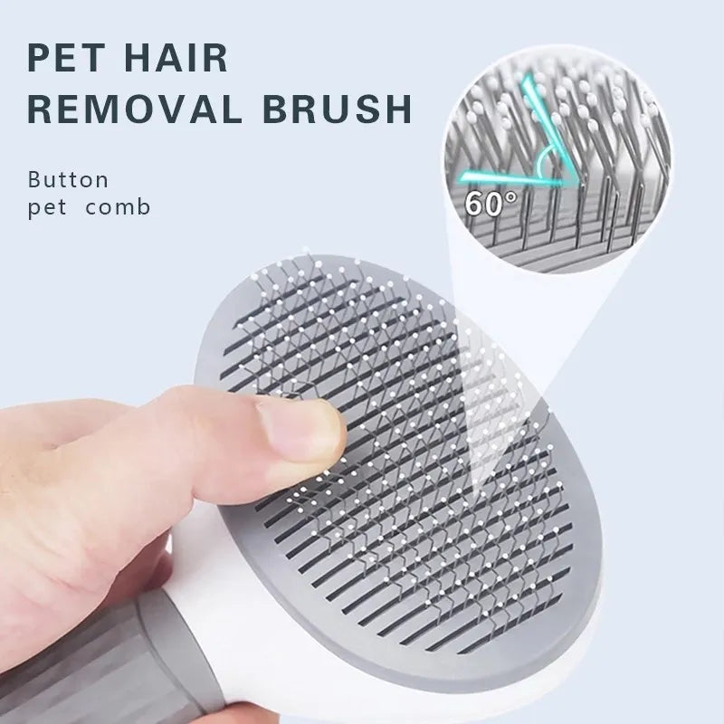 Self-Cleaning Pet Hair Remover Brush - Dog & Cat Grooming Tool | Dematting Comb for Dogs & Cats