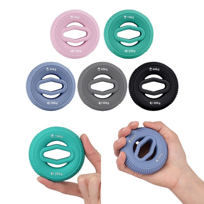Silicone Hand Grip Strengthener and Finger Exerciser Rings - Forearm and Finger Physical Fitness - 24BD