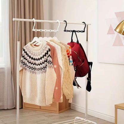 5-Hole Multifunctional Folding Hanger – Space-Saving Windproof Plastic Hook for Apartments, Dorms & Homes