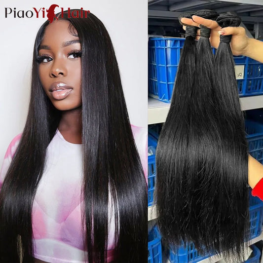 26-40 Inch Straight Human Hair Bundles – Thick Indian Raw Hair, Top Quality Extensions for Women