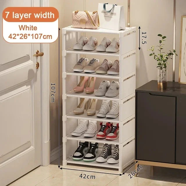 Stackable Shoes Rack Organizer – Multi-Layer Adjustable Shoe Cabinet for Space Saving Home Storage