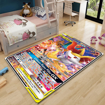 Pikachu Anime Area Rug - Non-Slip Pokemon Inspired Carpet for Living Room Kids Bedroom Home Decor