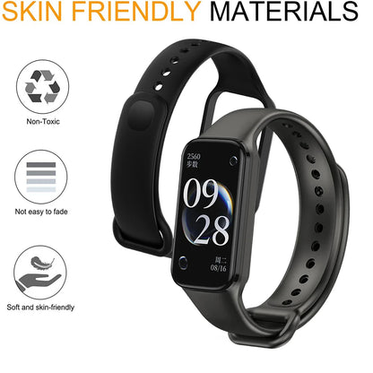 Replacement Silicone Strap for Redmi Smart Band 2 — Compatible with Xiaomi Smart Band 8, Adjustable Fitness Wristband