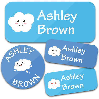 140PCS Custom Waterproof Name Stickers - Cartoon Personalized Labels for Clothes & Personal Items