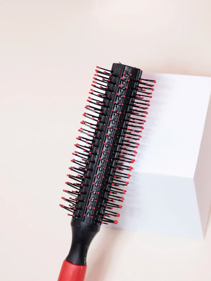 Professional Anti-Static Cylindrical Hair Styling Comb – Nylon Bristle Round Roller for Wigs & Real Hair