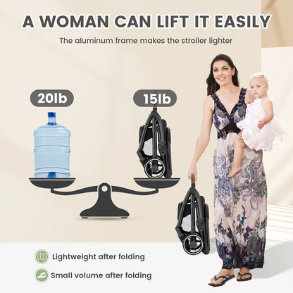 Foldable Luxury Baby Stroller Seat with 360° Swivel – Portable Newborn & Toddler Carriage