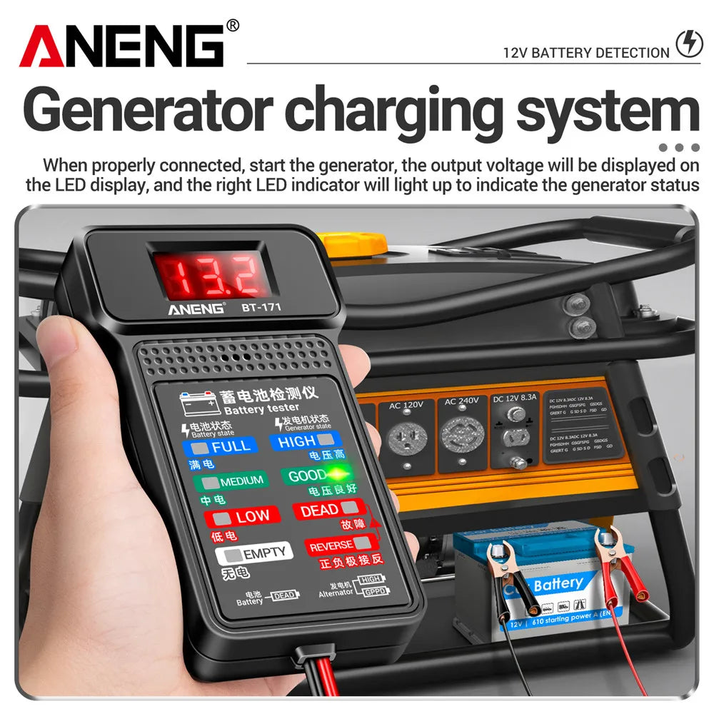 ANENG BT-171 Multifunctional Battery Tester — 12V Auto Repair Diagnostic Tool with LED Display for Electricians