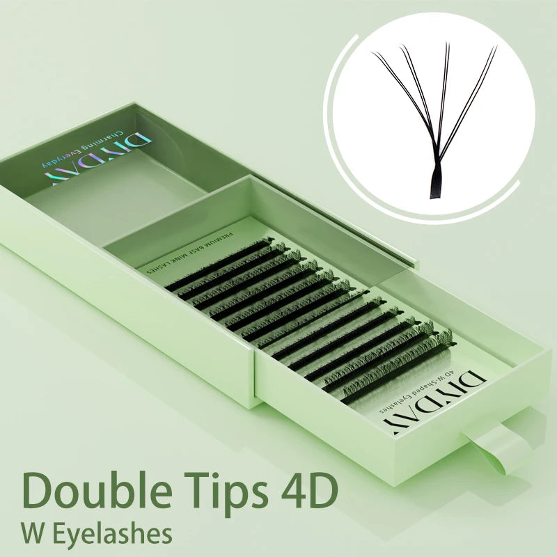 DIYDAY W Shape Eyelash Extensions 3D–8D – Premade W-Shaped Individual Faux Mink Lashes