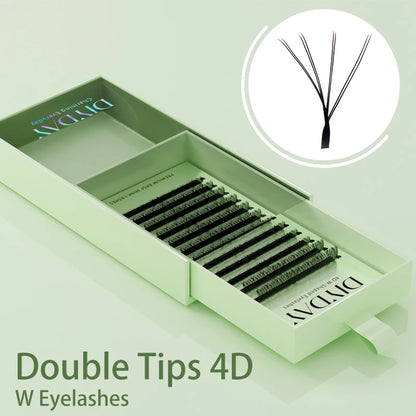 DIYDAY W Shape Eyelash Extensions 3D–8D – Premade W-Shaped Individual Faux Mink Lashes