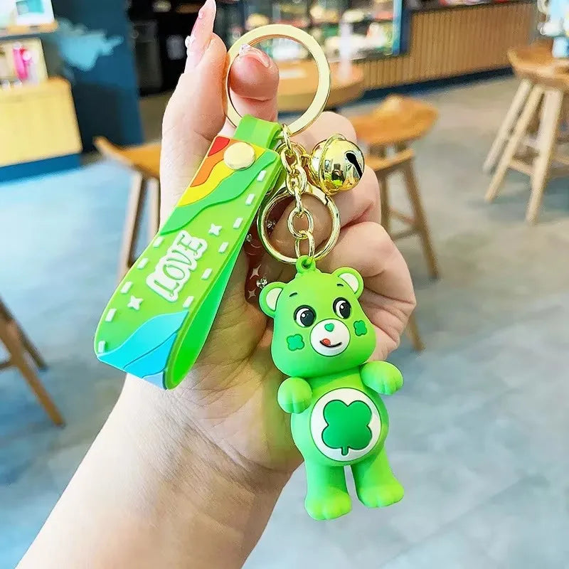 Care Bears Movie II Love Bear Keychain – Cartoon Doll Pendant for Couples & Halloween Gifts