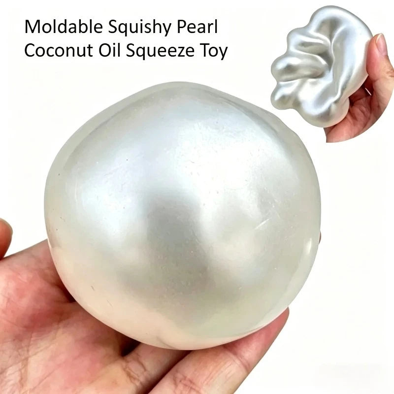 Moldable Pearl Coconut Oil Squishy Toy - Slow-Rising Sensory Stress Relief Ball