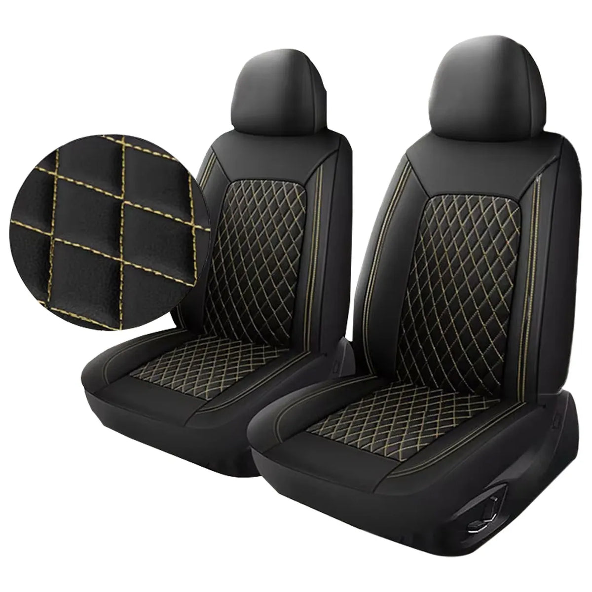 Universal PU Leather Driver Seat Cover - Single-Line Diamond Grid Car Seat Protector