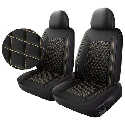 Universal PU Leather Driver Seat Cover - Single-Line Diamond Grid Car Seat Protector