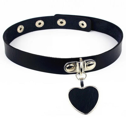 PU Leather Gothic Choker Collar Necklace - Punk Rivet Spike Bell Ring Cosplay Jewelry for Parties and Costumes