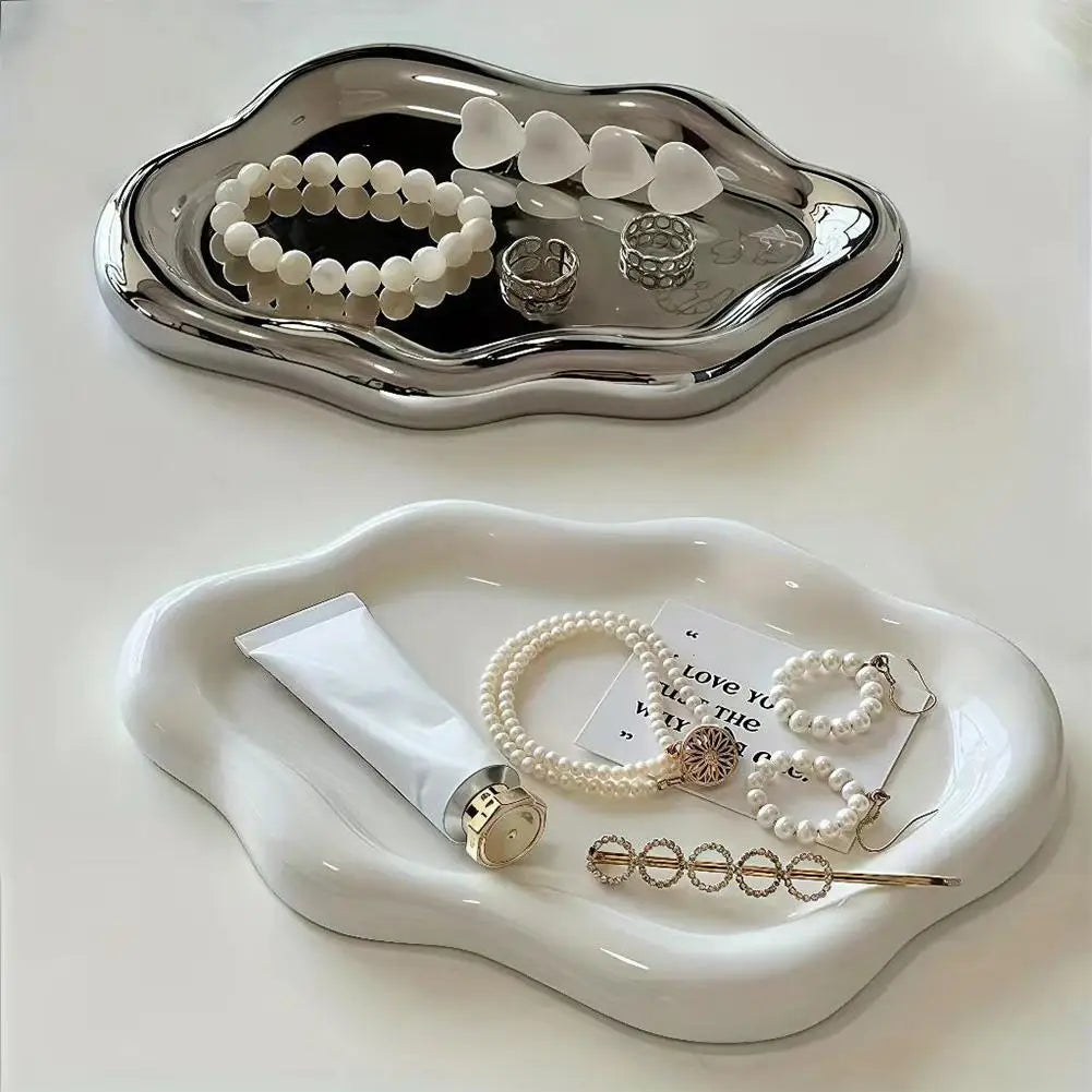 Cloud Shape Jewelry Storage Tray - Plastic Earring & Ring Display Organizer for Women, Photos & Home Decor