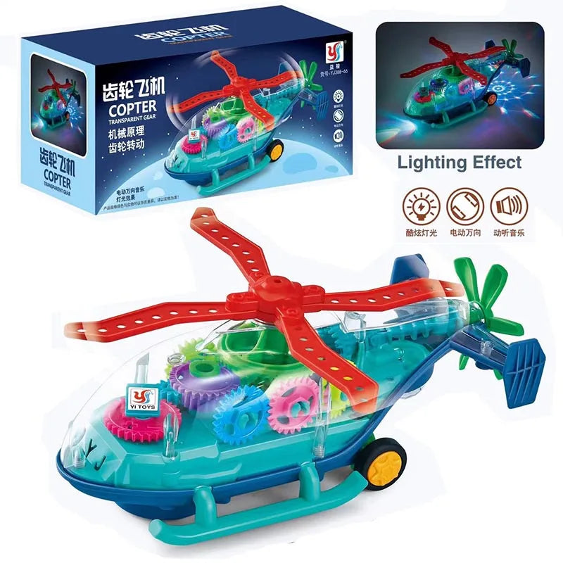Cartoon Transparent Pull-Back Gear Car Toy for Kids – Inertia Powered Puzzle Sliding Car Gift for Toddlers Ages 1–3