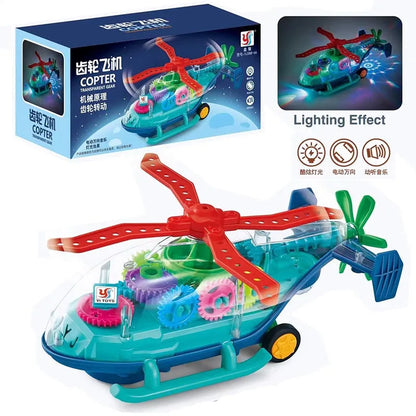 Cartoon Transparent Pull-Back Gear Car Toy for Kids – Inertia Powered Puzzle Sliding Car Gift for Toddlers Ages 1–3