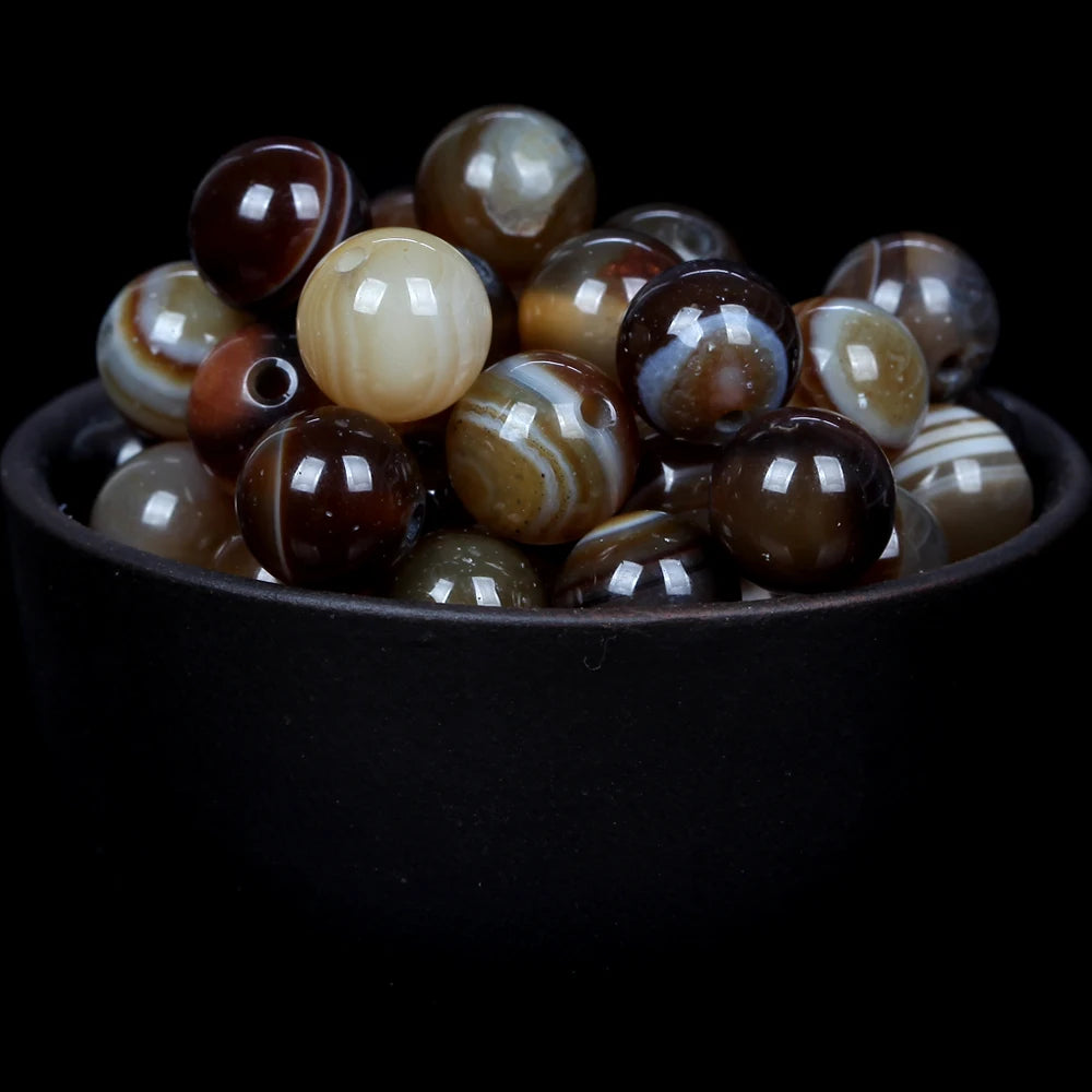 Natural Gemstone Spacer Beads - Tiger Eye, Amazonite, Lava, Turquoise & Agate Loose Beads for DIY Jewelry Bracelets