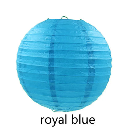 Round Paper Lantern Hanging Ball Decor for Wedding & Birthday Party, DIY Lampion Craft Supplies in White, Red & Blue