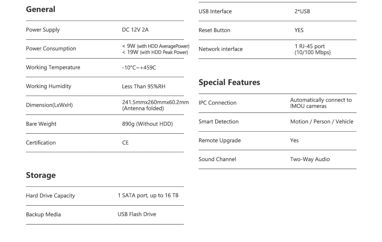 IMOU 10/18CH Wireless NVR – Dual-Band 2.4/5GHz Wi-Fi Network Security System, Metal Shell