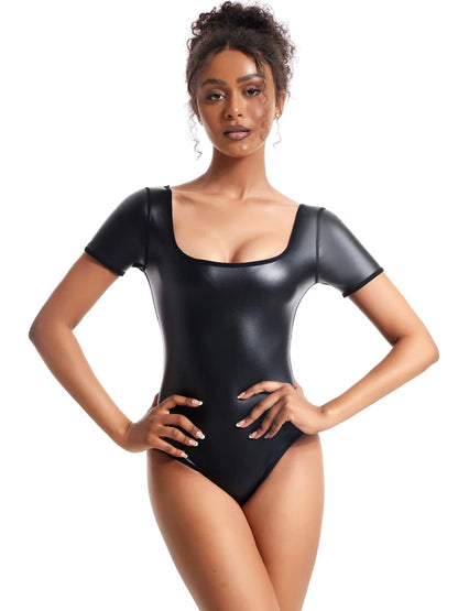 Women’s Body Shaper Bodysuit – U-Neck Sleeveless T-Shirt Vest, Waist Trainer, Corset & Tight Leggings Shapewear
