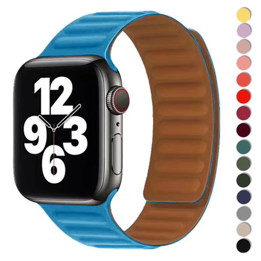 Magnetic Silicone Link Bracelet for Apple Watch Ultra | Fits 38mm-49mm | Compatible with iWatch Series 3-8 and SE