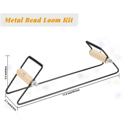 Easy-to-Use Beading Loom DIY Tool | Weaving with Elastic Band Charm | Czech Glass Beads Needle Included | Bracelet & Necklace Jewelry Making Kit
