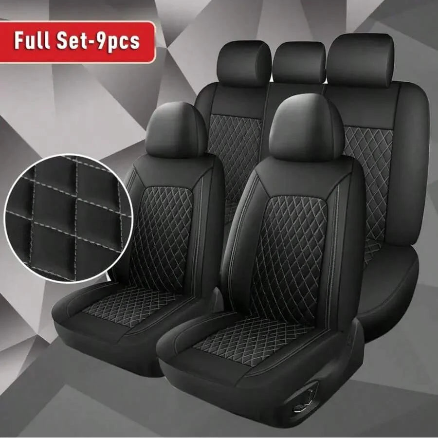 Universal PU Leather Driver Seat Cover - Single-Line Diamond Grid Car Seat Protector