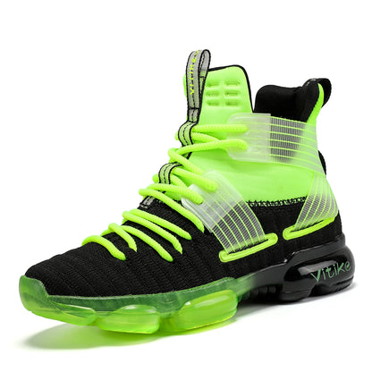 Kids High-Top Basketball Shoes - Durable Lace-Up Non-Slip Sports Sneakers for Running & Play