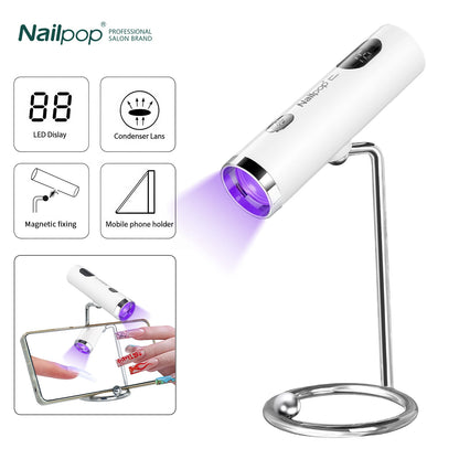 Nailpop UV Light – Handheld Mini Nail Cure Lamp, Portable Rechargeable Nail Dryer for Fast Gel Polish & Glue Curing