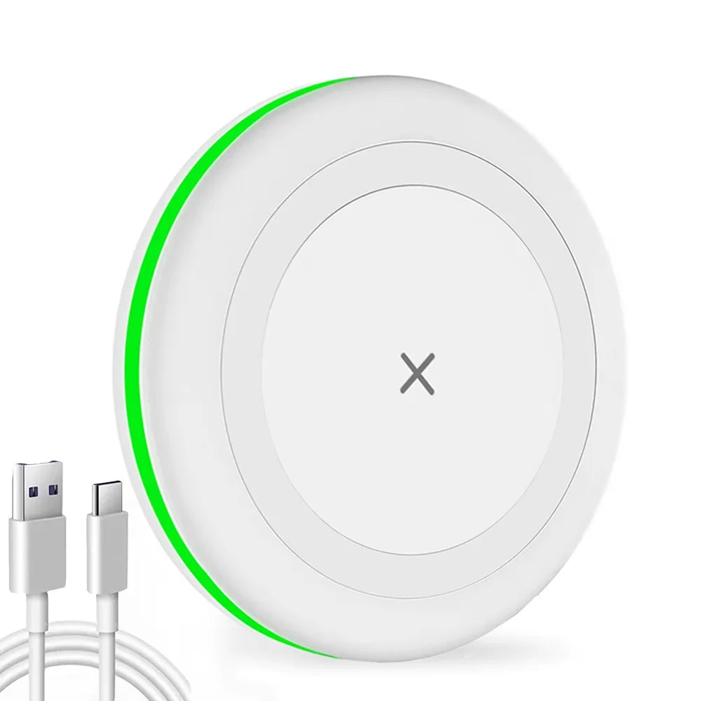 30W Wireless Charger Stand with LED Light - Fast-Charging Base for iPhone 8–17 Series, Samsung Galaxy S25/S26 and Xiaomi Devices