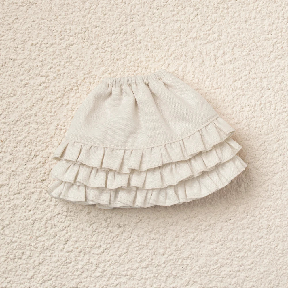 Blythe Doll Clothes Plaid Pleated Skirt & Off-Shoulder Top Tulle Dress Set — Ruffle Skirt for Licca, Azone, OB22, YMY Doll Accessories