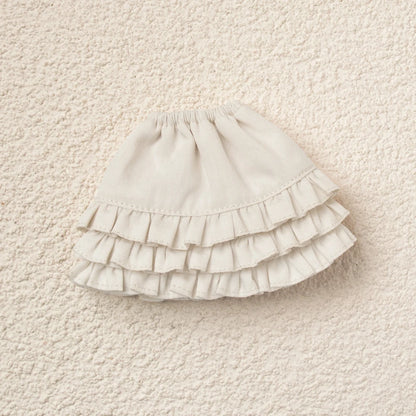 Blythe Doll Clothes Plaid Pleated Skirt & Off-Shoulder Top Tulle Dress Set — Ruffle Skirt for Licca, Azone, OB22, YMY Doll Accessories