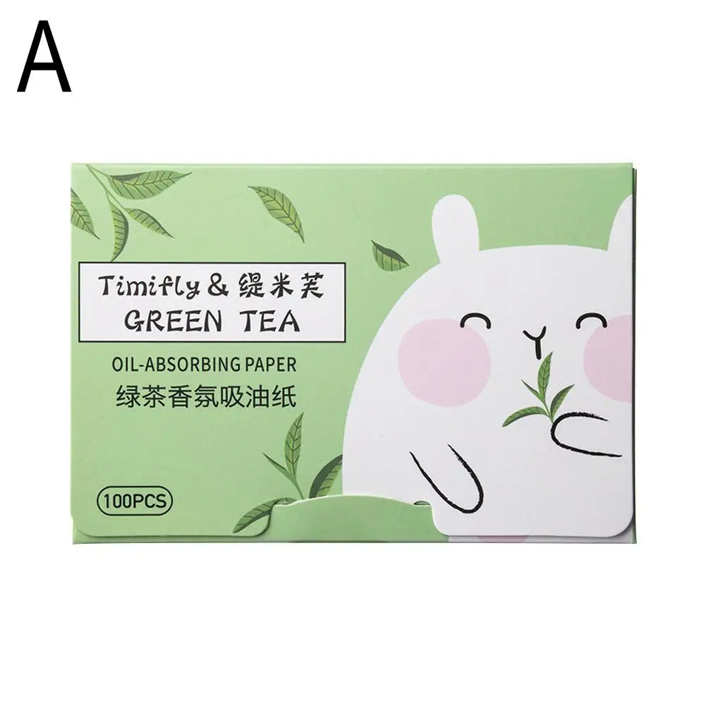 100Pcs Facial Oil Blotting Papers - Portable Oil-Absorbing Face Cleaning Wipes