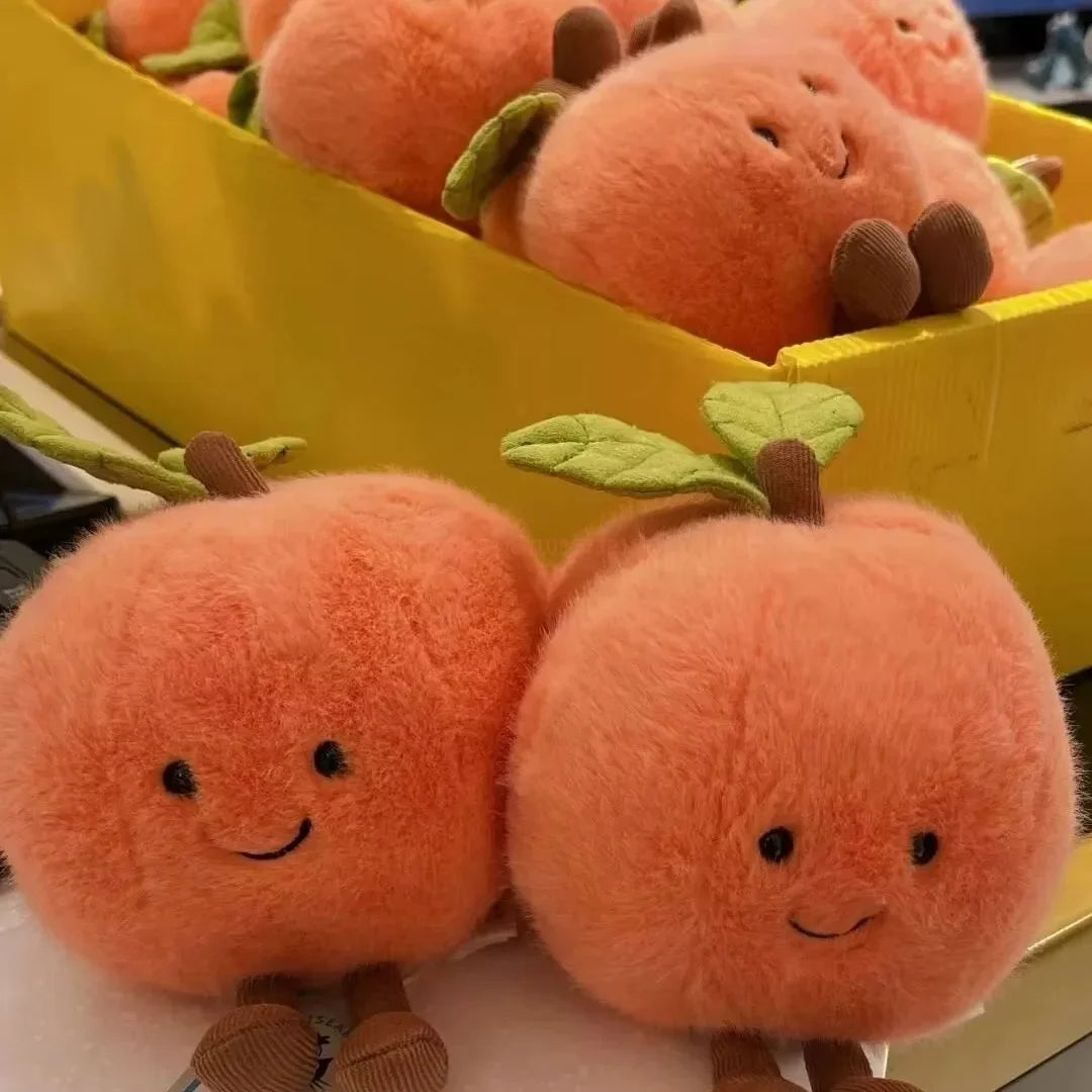 Kawaii Peach with Legs Doll – Smiling Face Fruit Cosplay Cushion, Sofa Decor, Perfect for Kids' Birthday Gifts