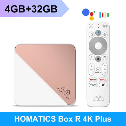 HOMATICS Box R 4K Plus TV Box - Android TV 12, Amlogic S905X4, 4GB/32GB, Netflix, DTS, Dolby Audio, WiFi6, BT5.0
