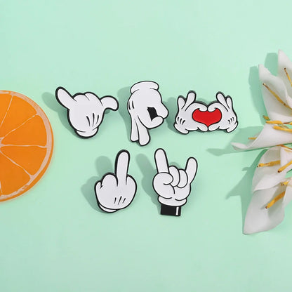 Love You Hand Gesture Enamel Pin – Cartoon Metal Brooch for Backpacks, Lapels & Gifts