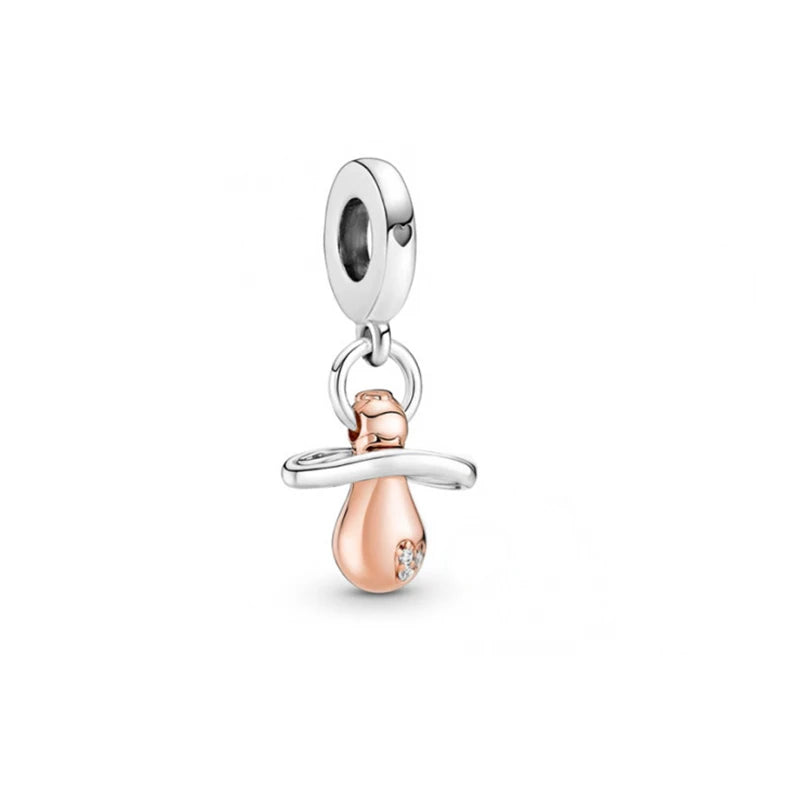 925 Silver Plated Murano Glass Sea Turtle Dangle Charm - Colorful Pink & Blue Jewelry for Women's Bracelet