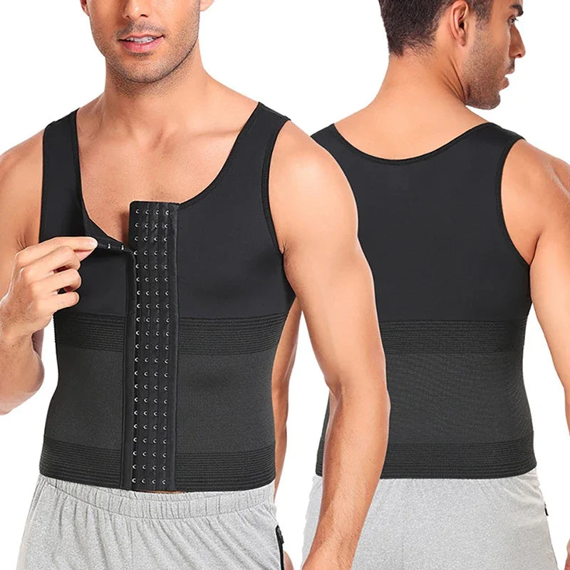Men’s Slimming Body Shaper Vest – Waist Trainer Compression Shirt, Tummy Control Corset Shapewear & Abdomen Slimming Underwear