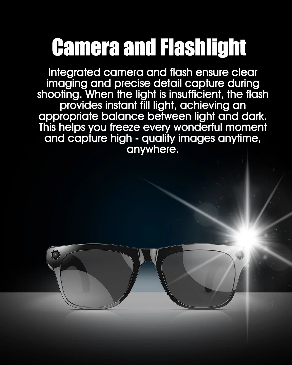 AI Smart Glasses with Camera — Bluetooth Calls, Voice Assistant, Navigation, Waterproof Smart Sports Wearable